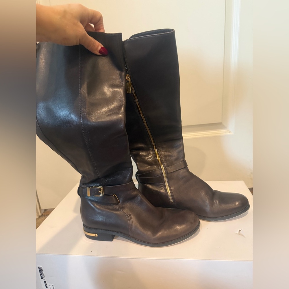 Michael Kors Brown and Gold Boots